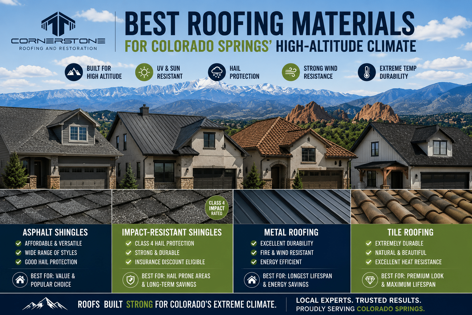 Best Roofing Materials for Colorado Springs’ High-Altitude Climate