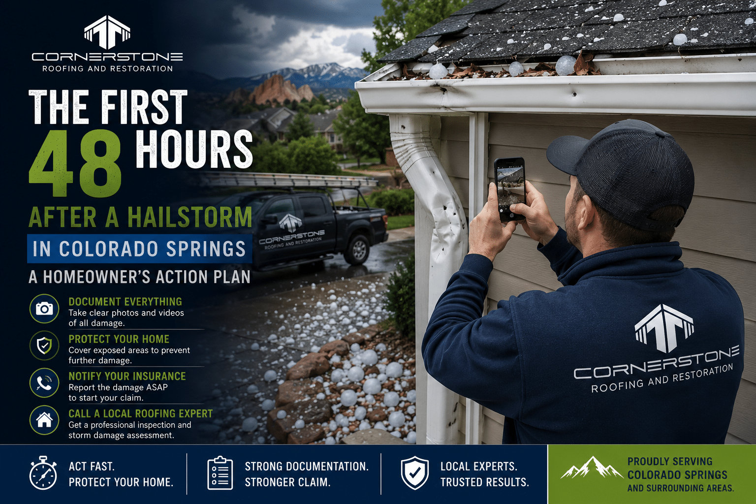 The First 48 Hours After a Hailstorm in Colorado Springs: A Homeowner’s Action Plan