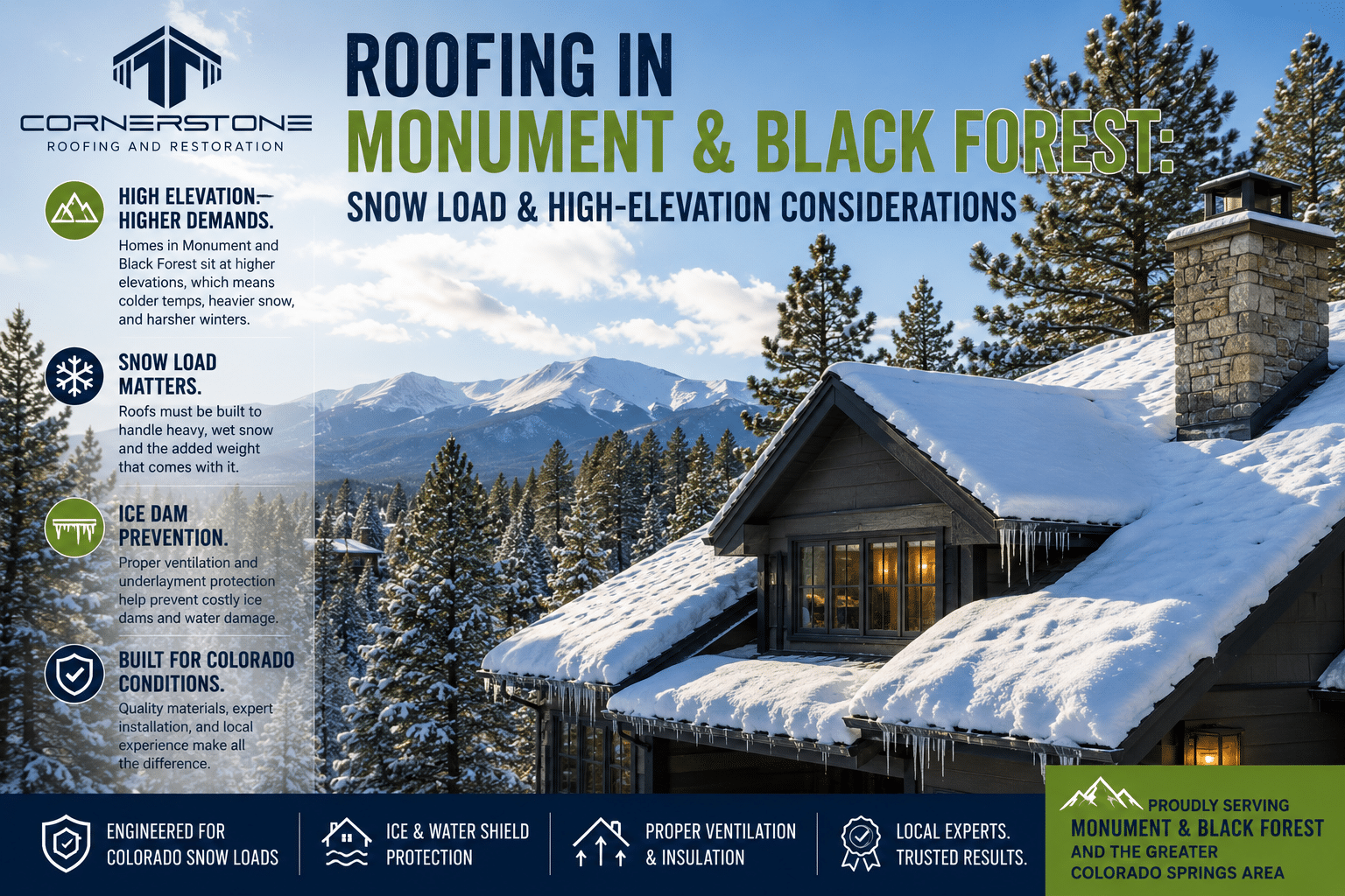 Roofing in Monument & Black Forest: Snow Load & High-Elevation Considerations