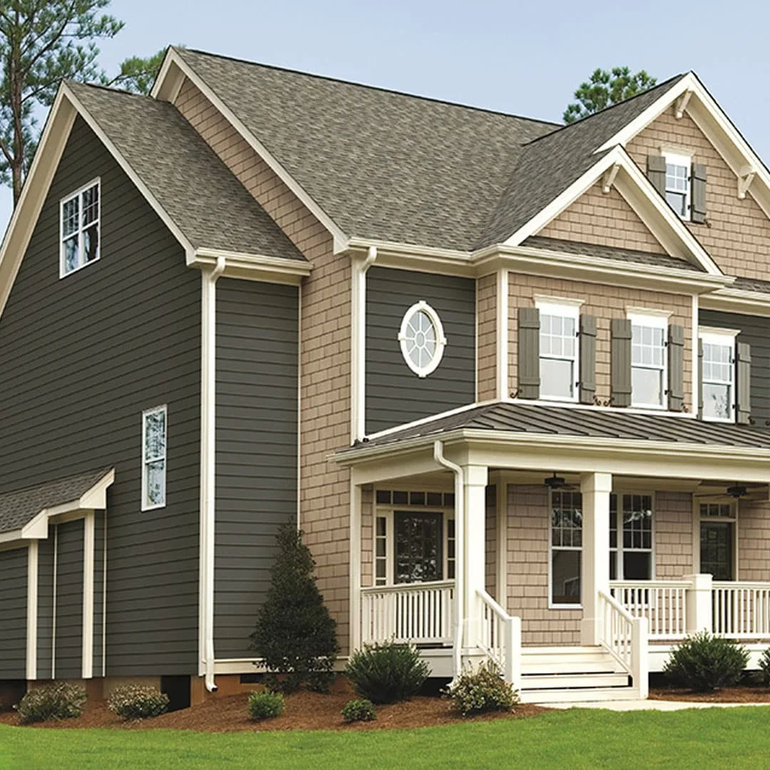 A home exterior with a clean, well-kept paint finish