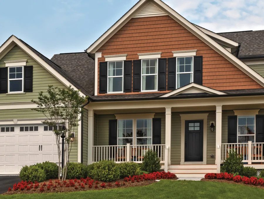 Home finished in horizontal vinyl siding with coordinating trim