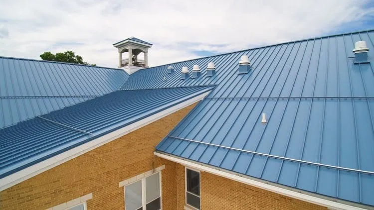 Commercial metal roofing system supplied by Cornerstone’s manufacturer partners
